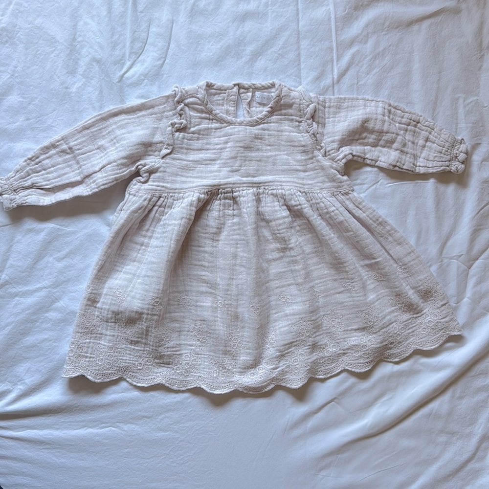 Jamie Kay Long Sleeves Organic Cotton Muslin Frankie Dress, Size 2 yrs old